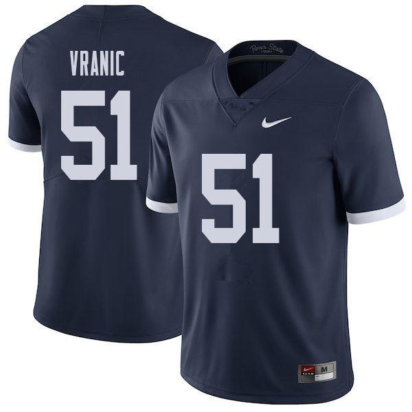 Men #51 Jason Vranic Penn State Nittany Lions College Throwback Football Jerseys Sale-Navy - Click Image to Close